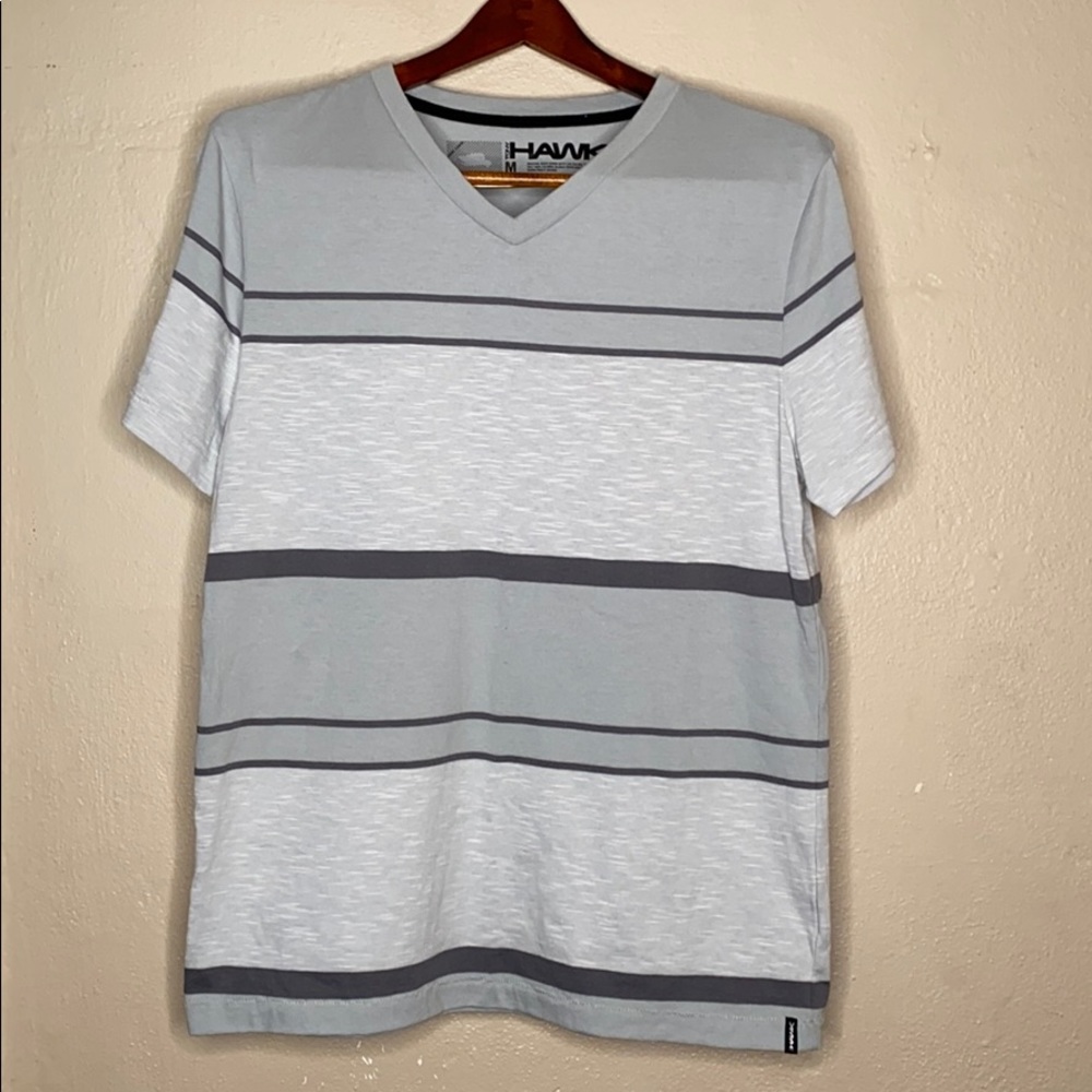 Striped V-neck tee